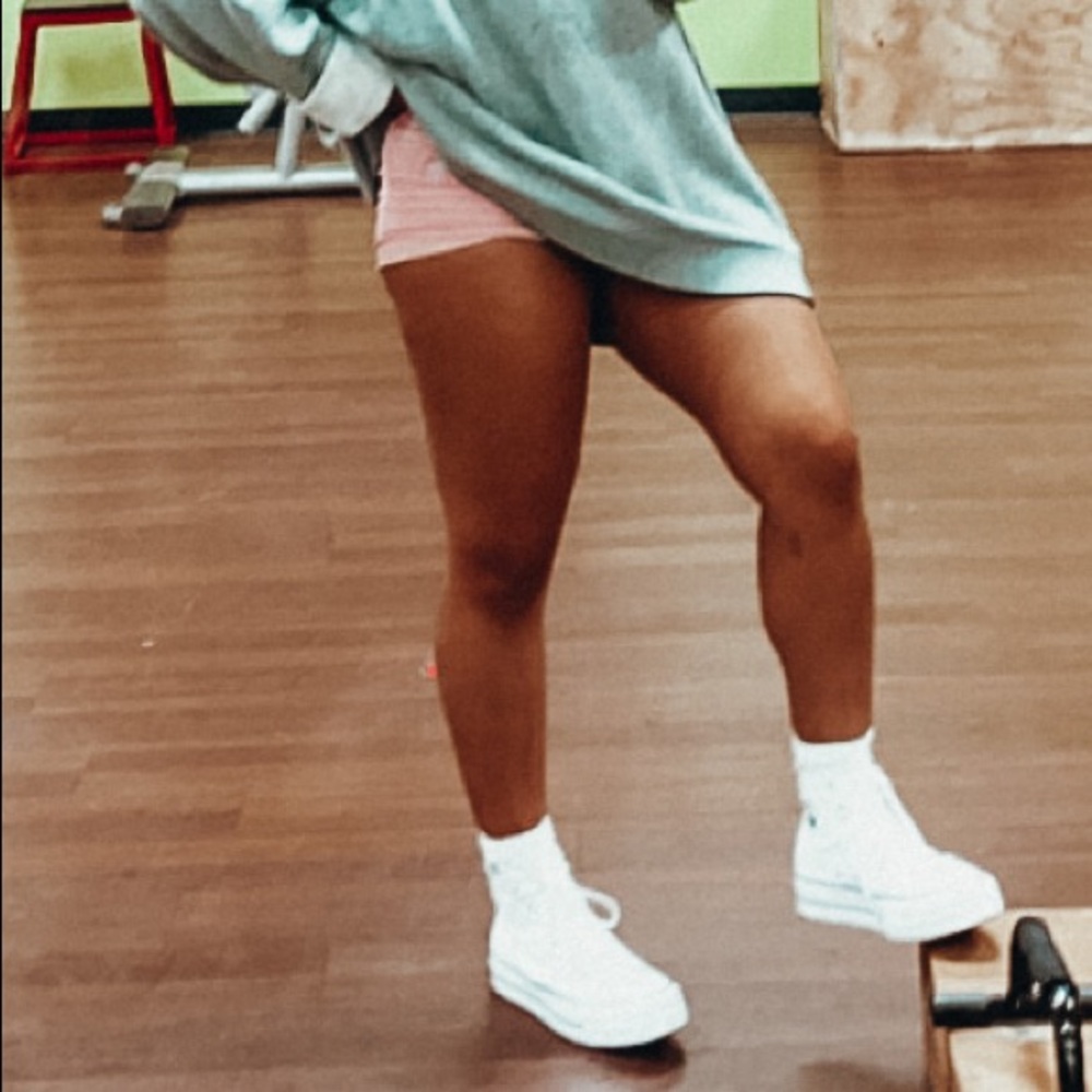 FREE PEOPLE PINK good karma running shorts